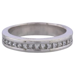 0.70 Carat Channel Set Princess Cut Diamond Full Eternity Ring Size L