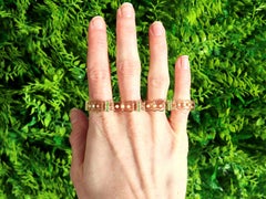 0.70 Carat Demantoid Garnet Seed Pearl and 15k Yellow Gold Bracelet Circa 1900