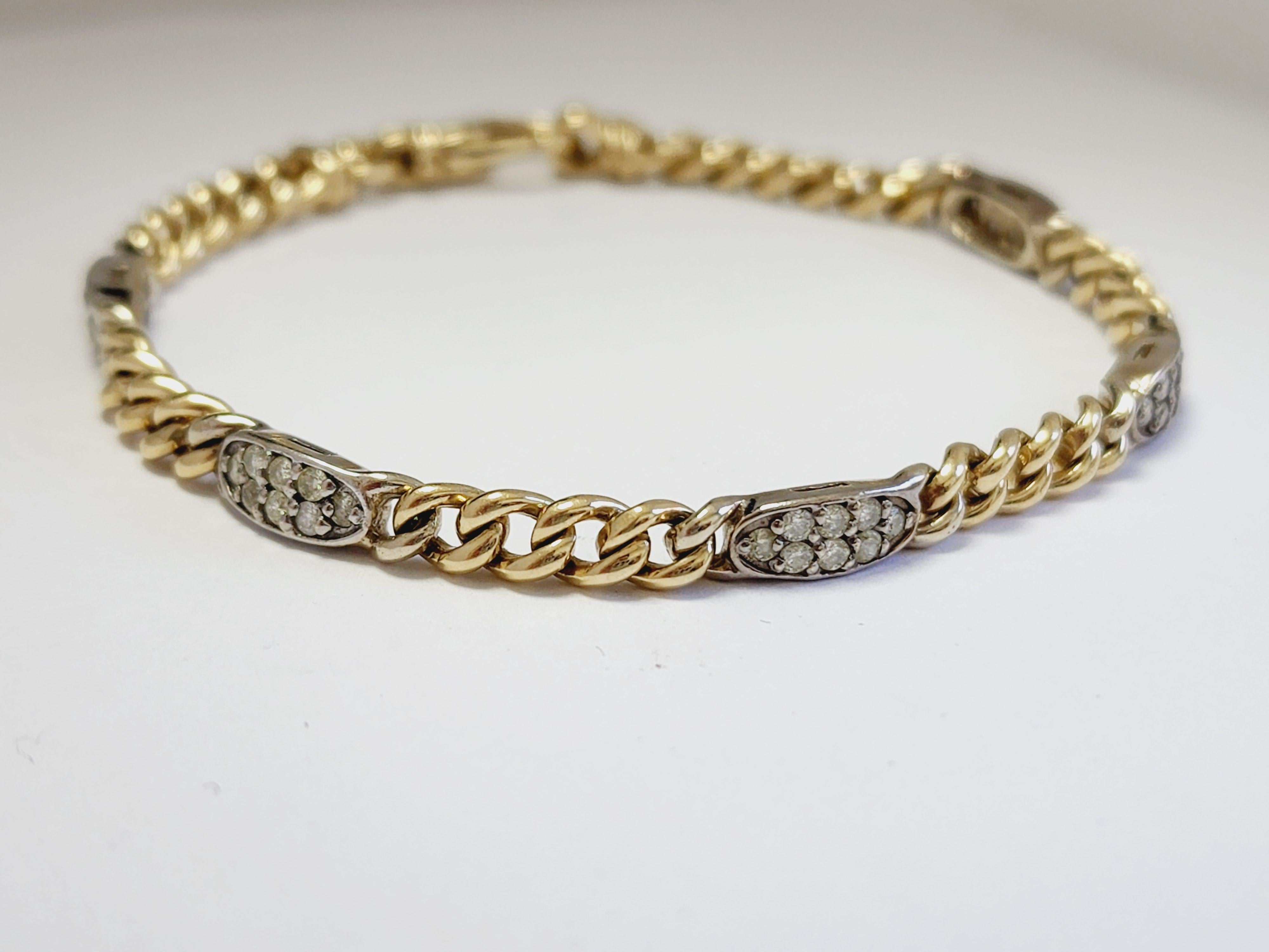 0.70 Carat Diamond 2 Tone Cuban Link 