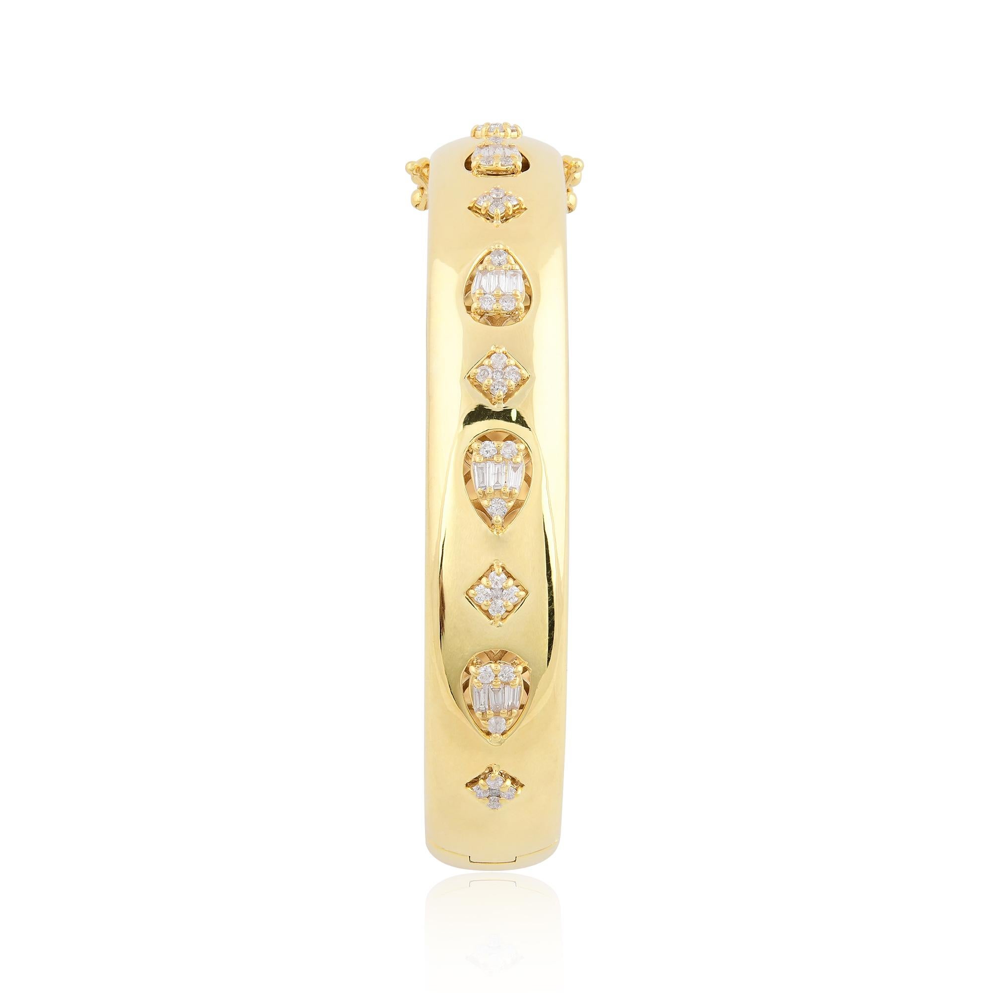 0,70 Karat Diamant-Armreif für Frauen 18 Karat Gelbgold Feiner Schmuck (Gemischter Schliff) im Angebot