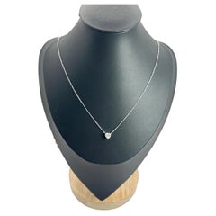 Collana con ciondolo a forma di cuore con diamante da 0,70 carati sospesa da una catena di platino Figaro