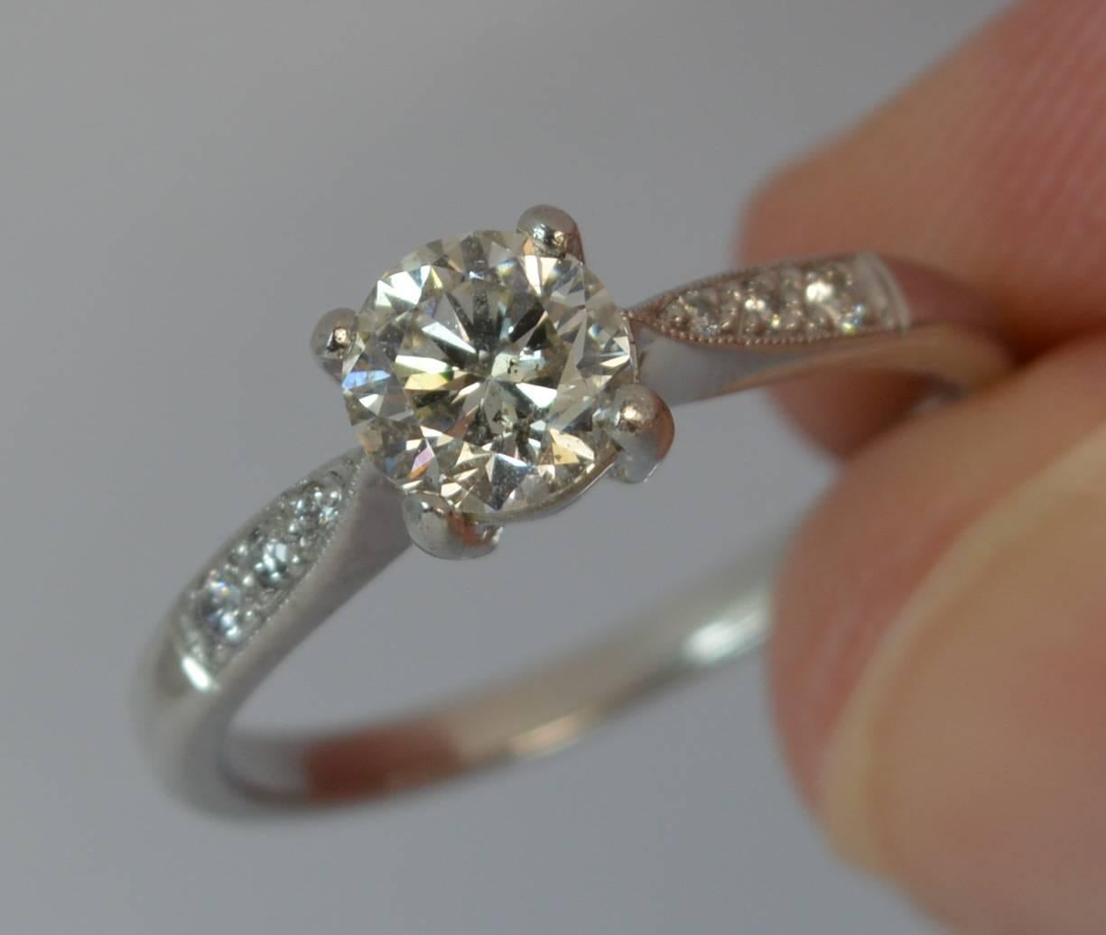 Round Cut 0.70 Carat Diamond Platinum Ladies Solitaire Engagement Ring