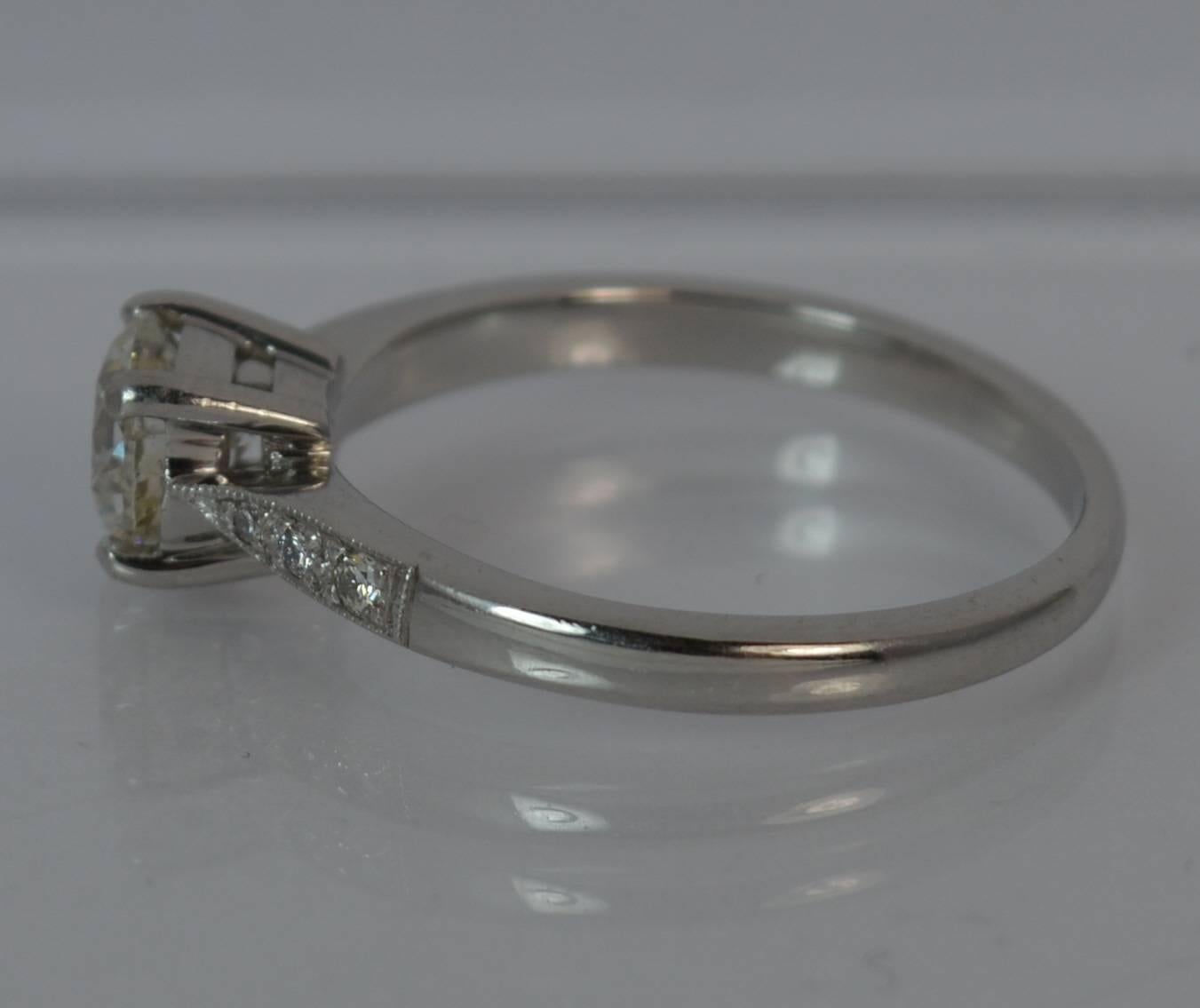 0.70 Carat Diamond Platinum Ladies Solitaire Engagement Ring In Excellent Condition In St Helens, GB