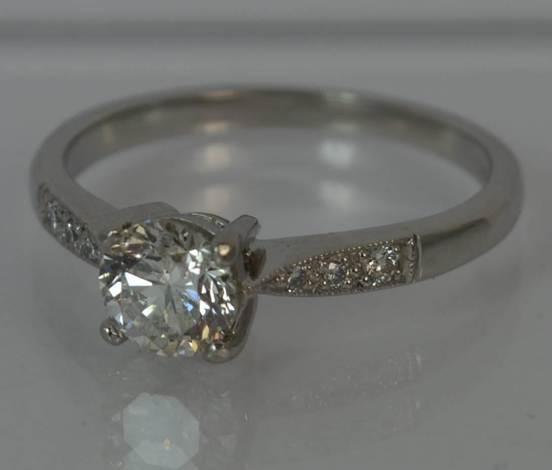 0.70 Carat Diamond Platinum Ladies Solitaire Engagement Ring 1