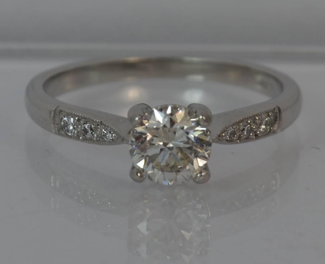 0.70 Carat Diamond Platinum Ladies Solitaire Engagement Ring 2