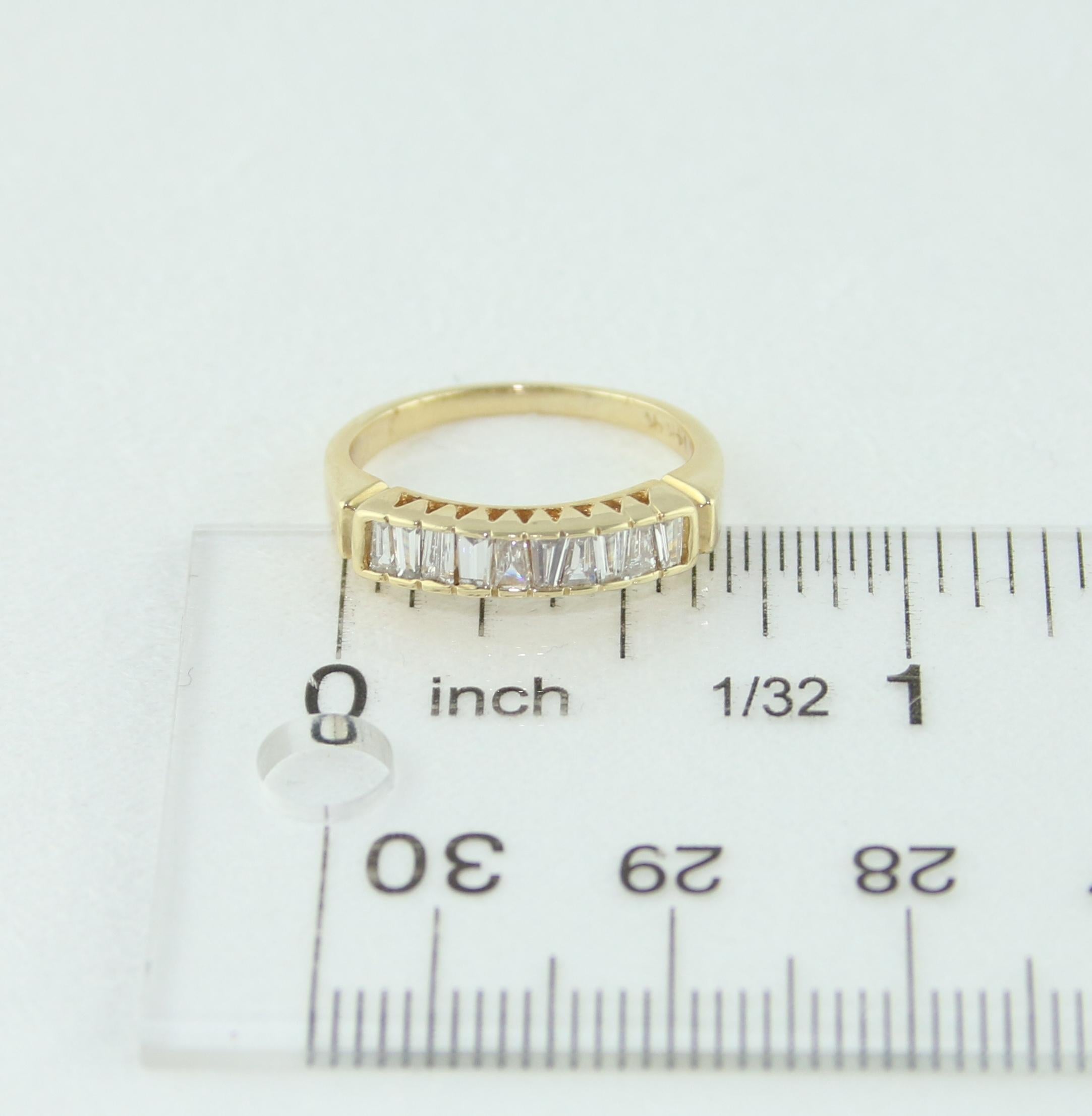 0.70 Carat Diamond Tapered Baguettes Gold Half Band Ring In New Condition For Sale In New York, NY
