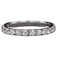 Diamond Wedding Band Ring 14k White Gold Natural Classic