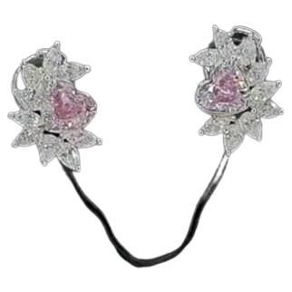 0.70 Carat Faint Pink Diamond Earrings GIA Certified