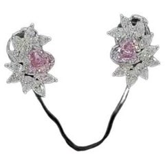 Boucles d'oreilles en diamant rose de 0.70 carat certifié GIA