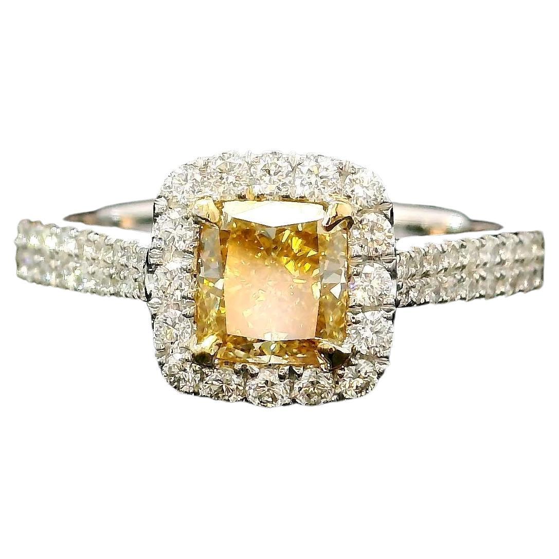  0.70 Carat Fancy Brownish Yellow SI1 Clarity GIA Certified For Sale