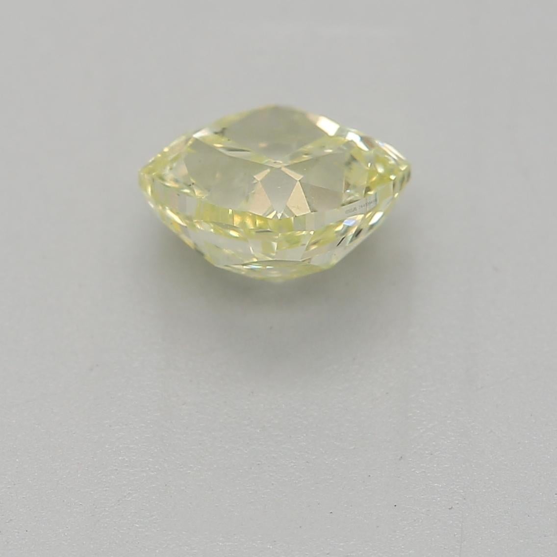 Cushion Cut 0.70-CARAT, FANCY GREEN YELLOW, Cushion, SI1-CLARITY, GIA , SKU-7170 For Sale