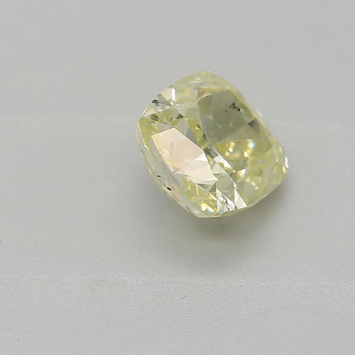 0.70-CARAT, FANCY GREEN YELLOW, Cushion, SI1-CLARITY, GIA , SKU-7170 In New Condition For Sale In Kowloon, HK