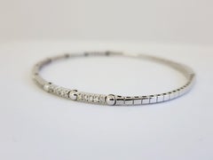 0.70 Carat Flexible Bangle White Gold 14 Karat Bracelet