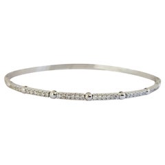 0.70 Carat Flexible Bangle White Gold 14 Karat Bracelet