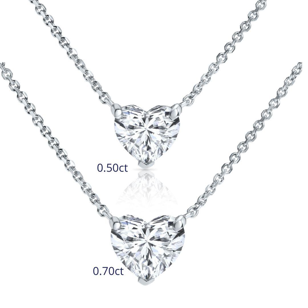 0.70 Carat Heart Shaped Diamond Pendant in 14 Karat White Gold - Shlomit Rogel

Dazzling and elegantly timeless, you'll fall in love with this beautiful 0.70 carat diamond heart pendant. Crafted from 14k solid white gold, this dainty necklace is