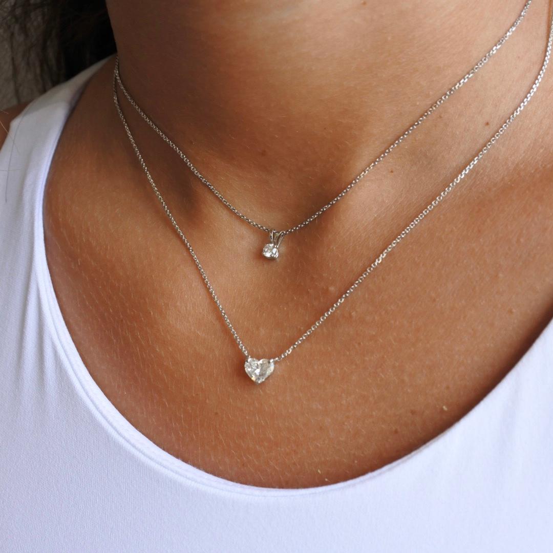 heart shaped diamond pendant necklace