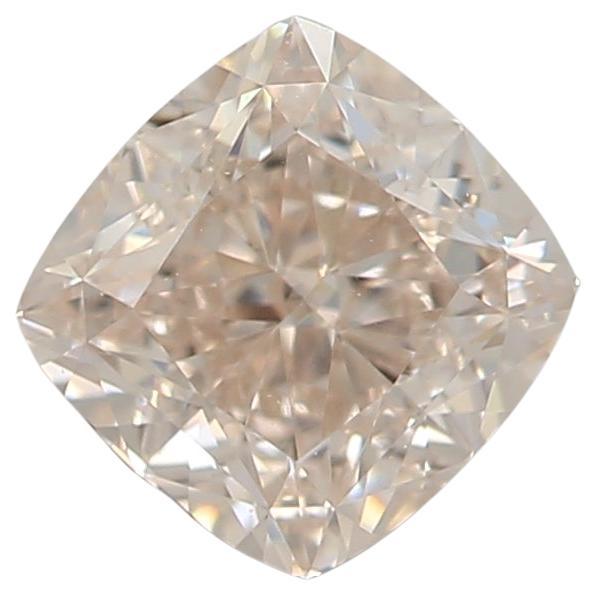 0.70 Carat Light Pinkish Brown Cushion cut diamond VS1 Clarity GIA Certified  For Sale
