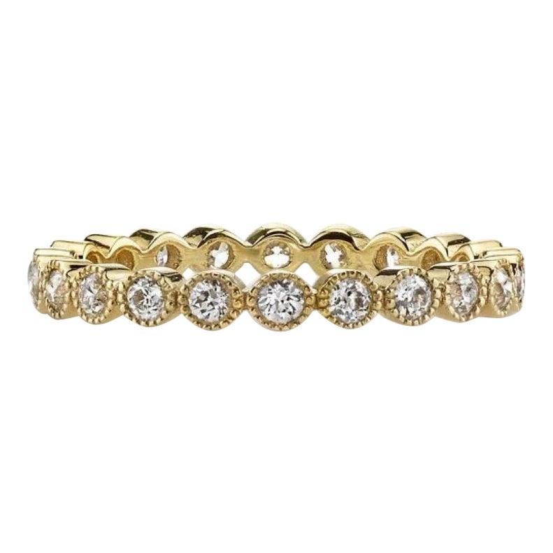 For Sale:  Handcrafted Gabby Old European Cut Diamond Eternity Band by Single Stone