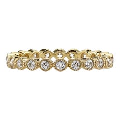 Handcrafted Gabby Old European Cut Diamond Eternity Band by Single Stone
