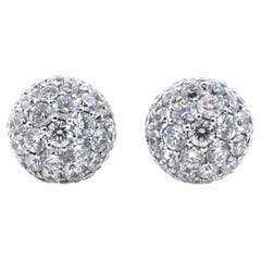0.70 Carat Pave Earrings in 18k White Gold