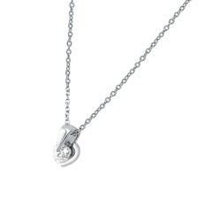 0.70 Carat Platinum Women's Heart Shaped Diamond Solitaire Floating Pendant