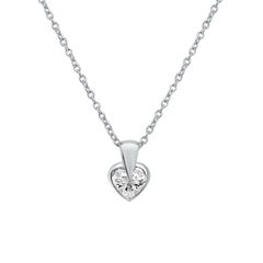 0.70 Carat Platinum Women's Heart Shaped Diamond Solitaire Floating Pendant