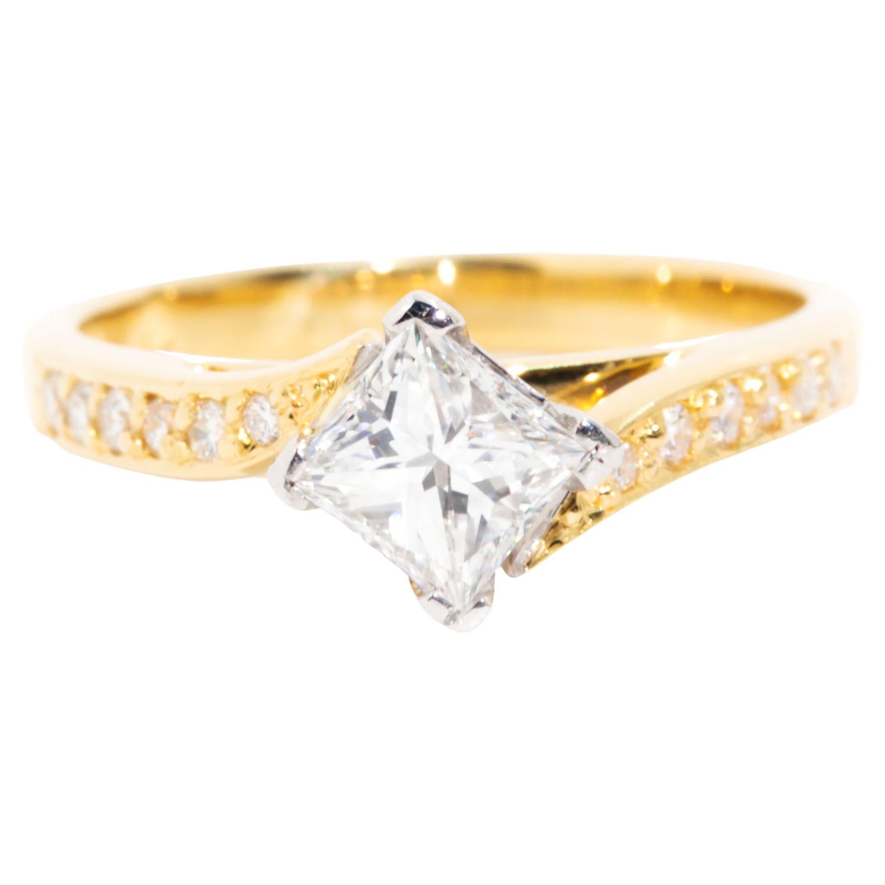 .70 Carat Diamond Gold Tiara Style Engagement Ring For Sale at 1stDibs