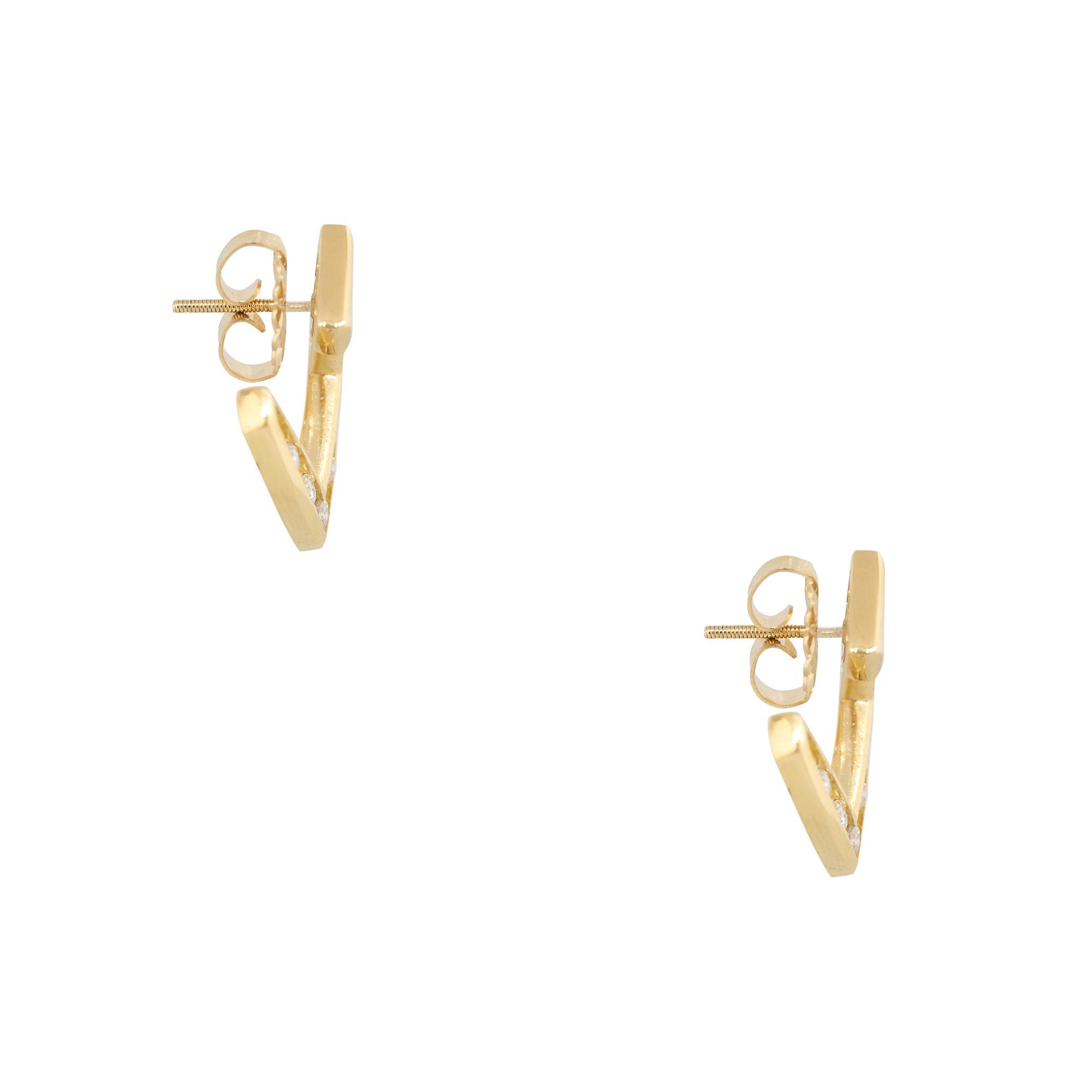 0,70 Karat runder Brillantschliff schwebender Diamant-Ohrringe 18 Karat auf Lager (Rundschliff) im Angebot