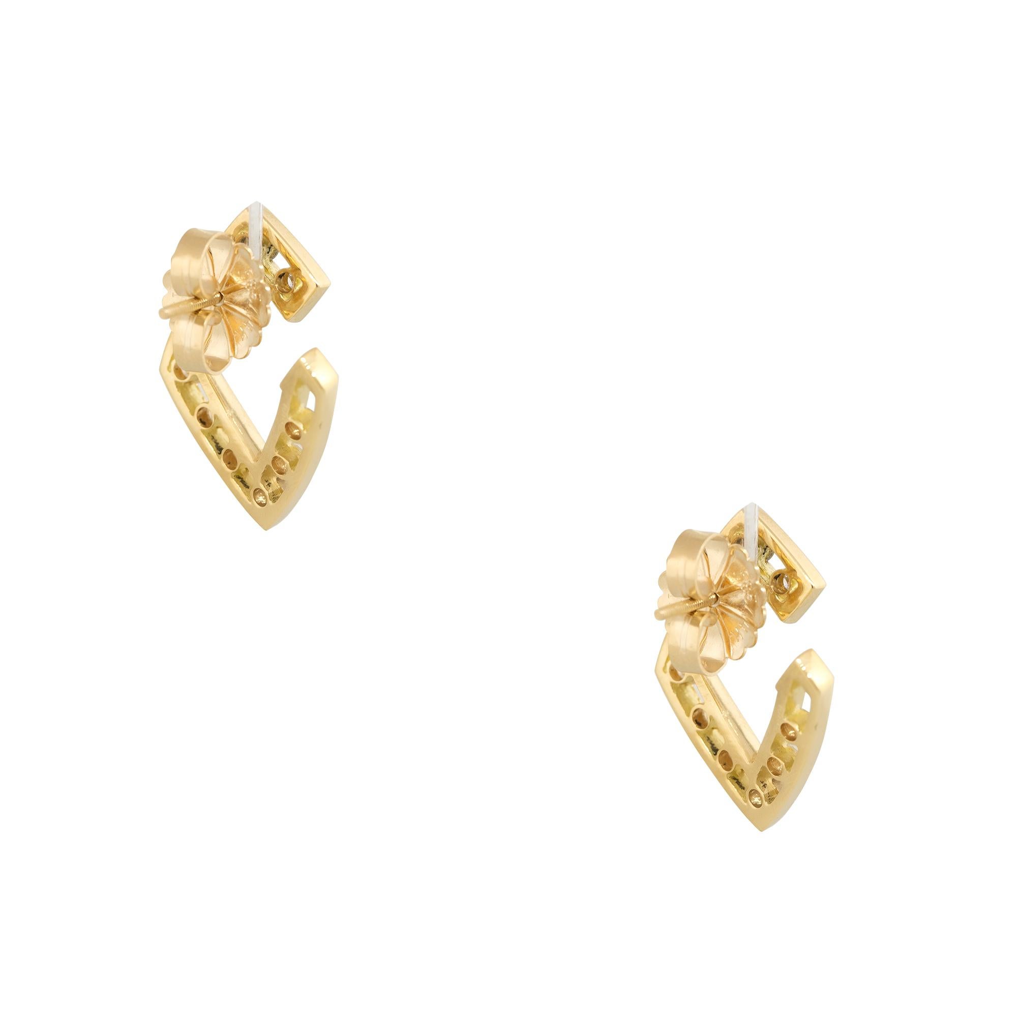 0,70 Karat runder Brillantschliff schwebender Diamant-Ohrringe 18 Karat auf Lager im Zustand „Hervorragend“ im Angebot in Boca Raton, FL