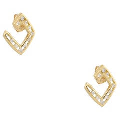 0.70 Carat Round Brilliant Cut Floating Diamond Earrings 18 Karat En stock