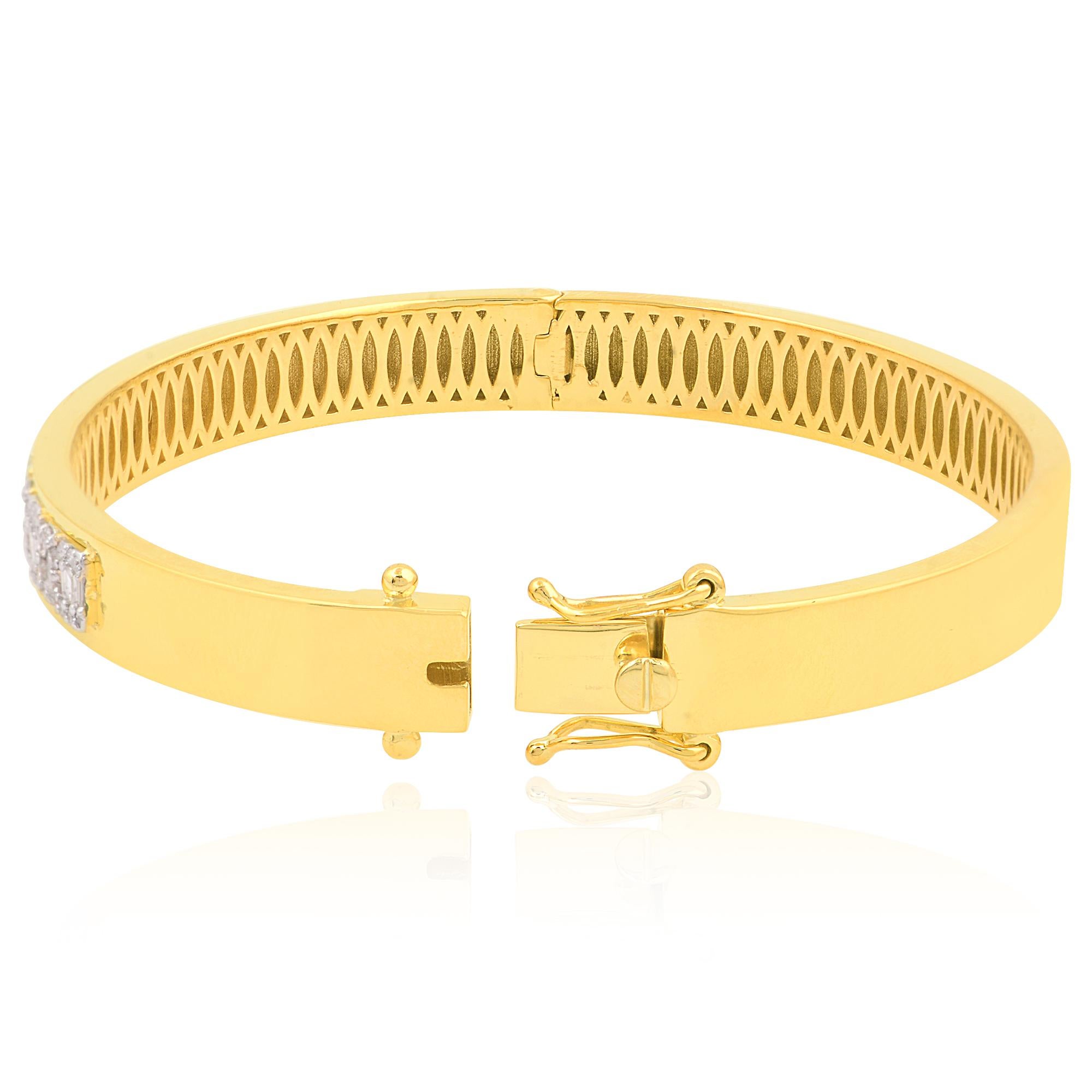 Cast from 18-karat gold, these exquisite bangle is handset with 0.70 carats of sparkling diamonds.

FOLLOW SPECTRUM JEWELS storefront to view the latest collection & exclusive pieces. Spectrum Jewels is proudly rated as a Top Seller on 1stdibs with