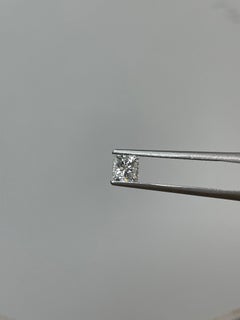 0.70 Carat Square Brilliant Princess Cut  Gia Certified H Color I1 Clarity Diamo