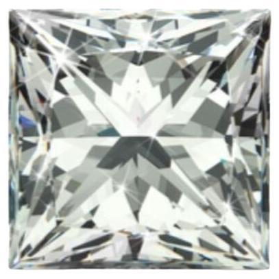 0.70 Carat Square Brilliant Princess Cut  Gia Certified H Color I1 Clarity Diamo For Sale