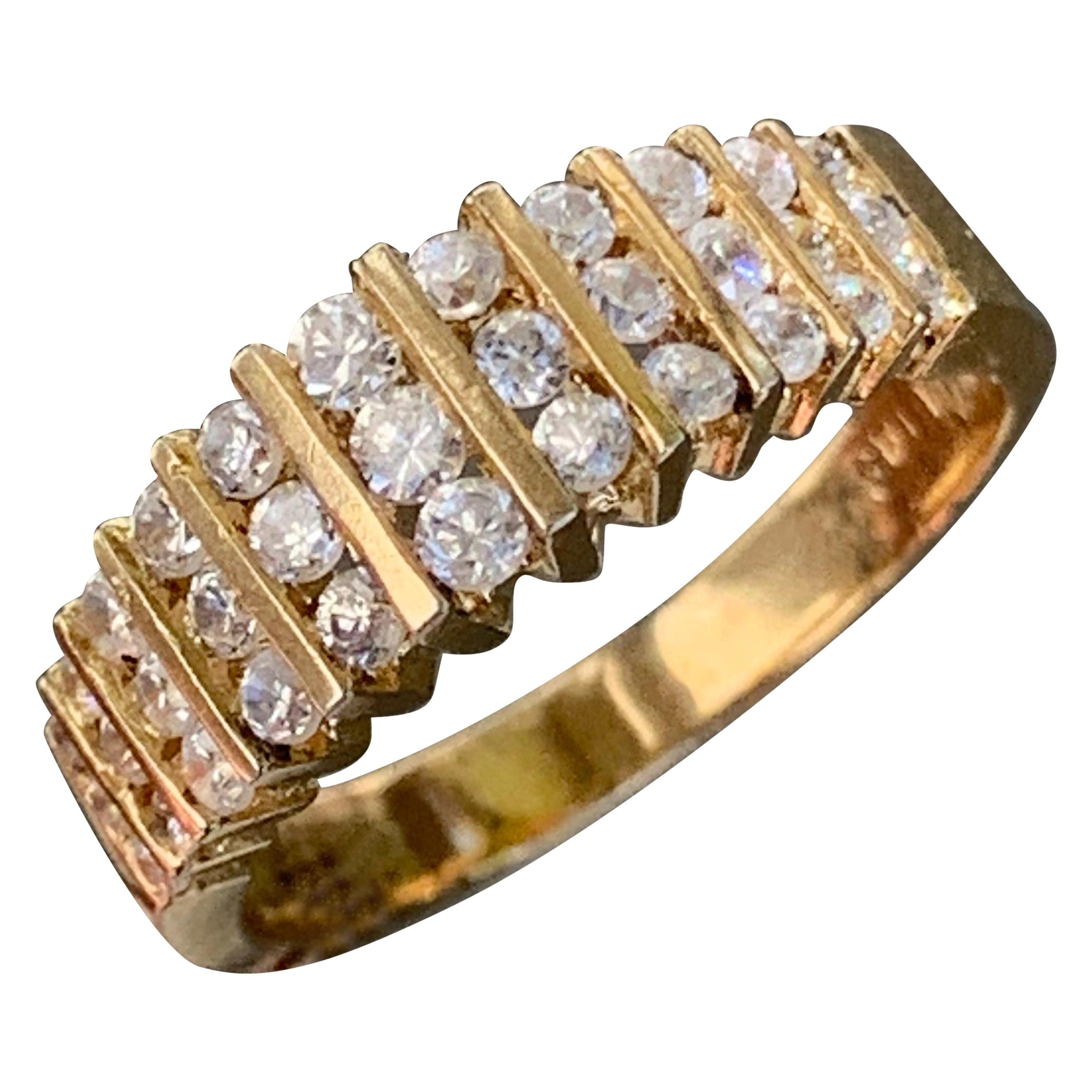 0.70 Carat TW Diamond Pave Ring, 10 Karat, Vintage Ben Dannie Original Design For Sale