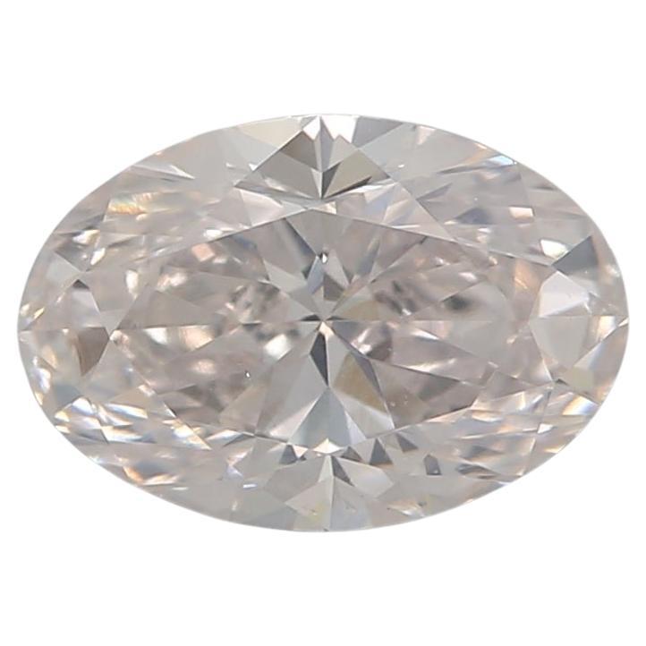 0.70 Carat Very Light Pink Oval Cut Diamond SI1 Clarity GIA Certified For Sale