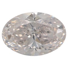 Diamant rose très clair de 0,70 carat de taille ovale de pureté SI1 certifié GIA