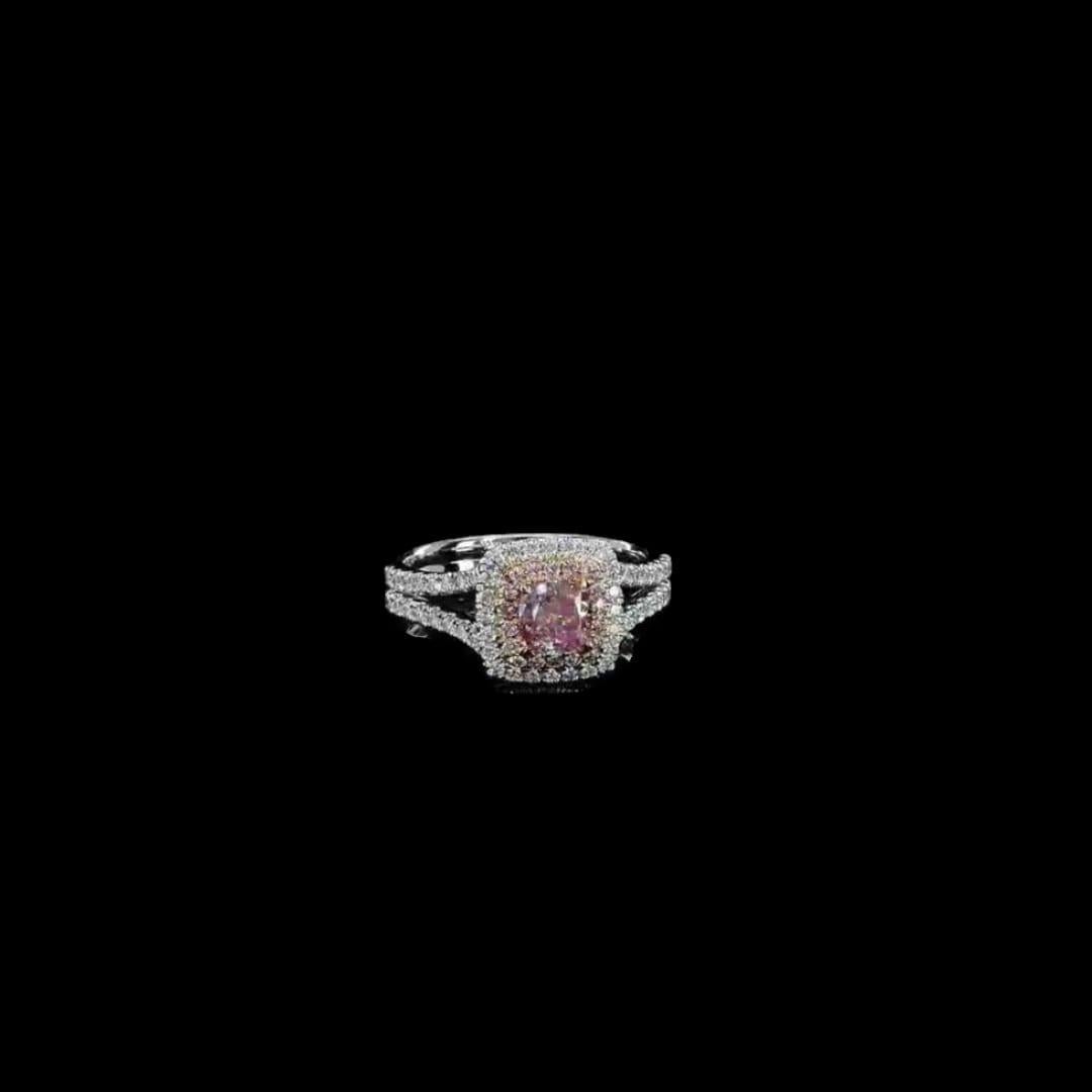  0.70 Carat Very Light Pinkish Brown Diamond Ring SI2 Clarity GIA Certified In New Condition In Kowloon, HK
