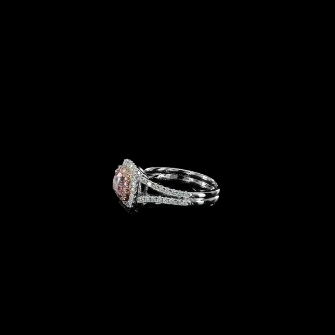  0.70 Carat Very Light Pinkish Brown Diamond Ring SI2 Clarity GIA Certified 1