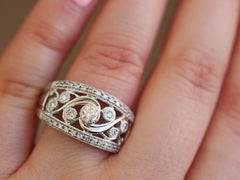 0.70 Carat Vintage Round Diamond Ring Set in 14 Karat White Gold