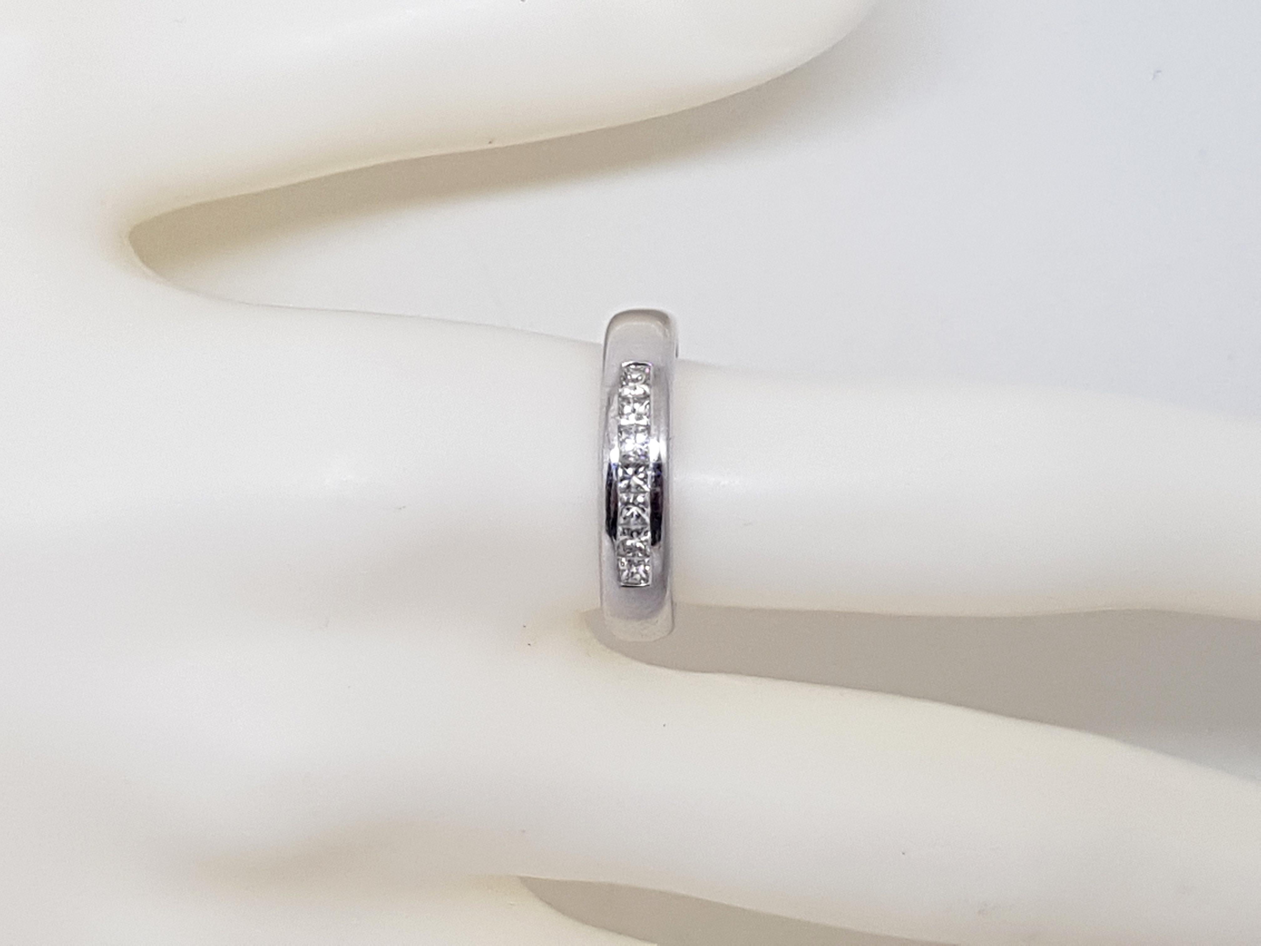 0.70 Carat White Gold Diamond Memory Eternity Ring For Sale 5