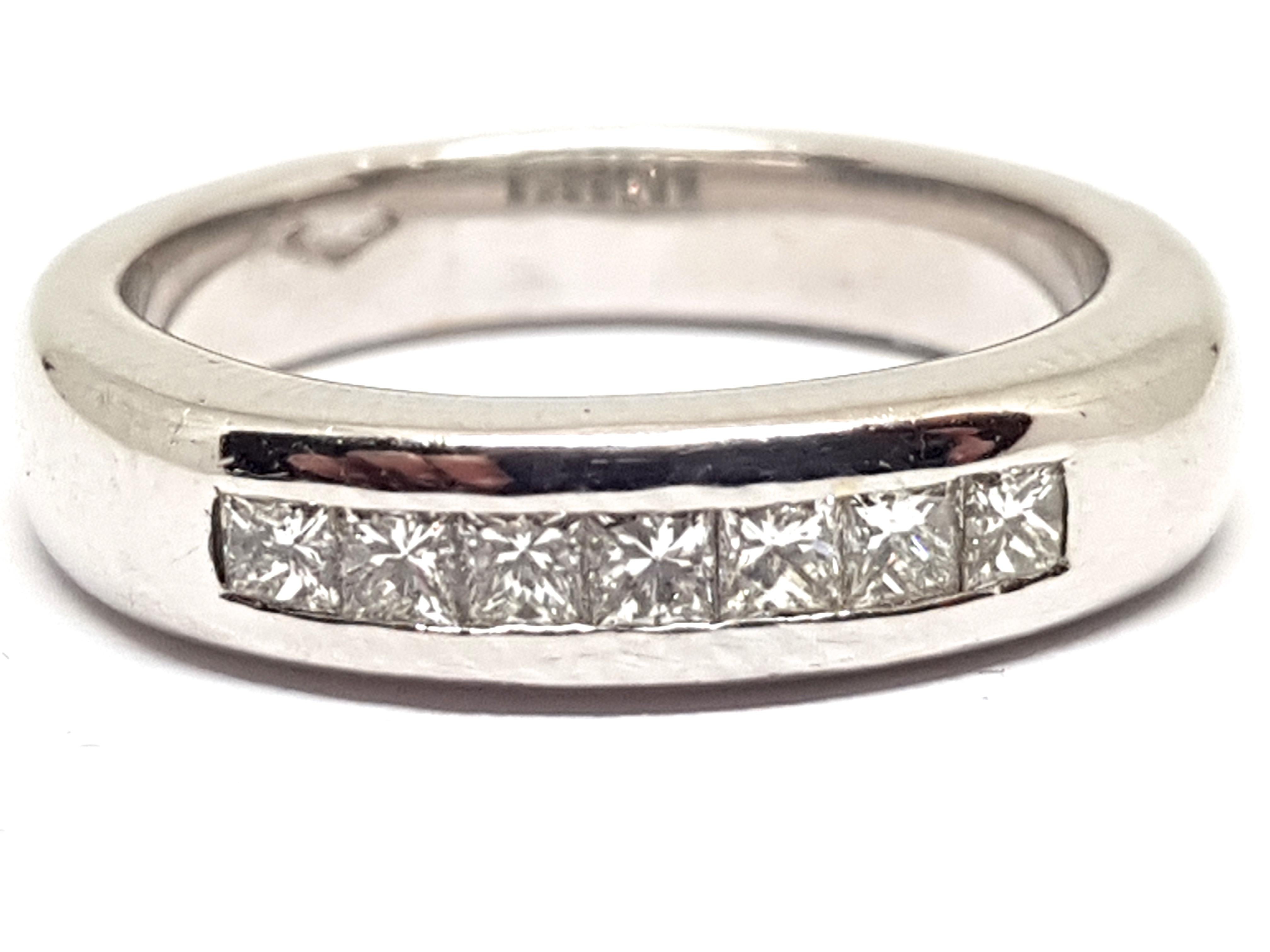 Round Cut 0.70 Carat White Gold Diamond Memory Eternity Ring For Sale