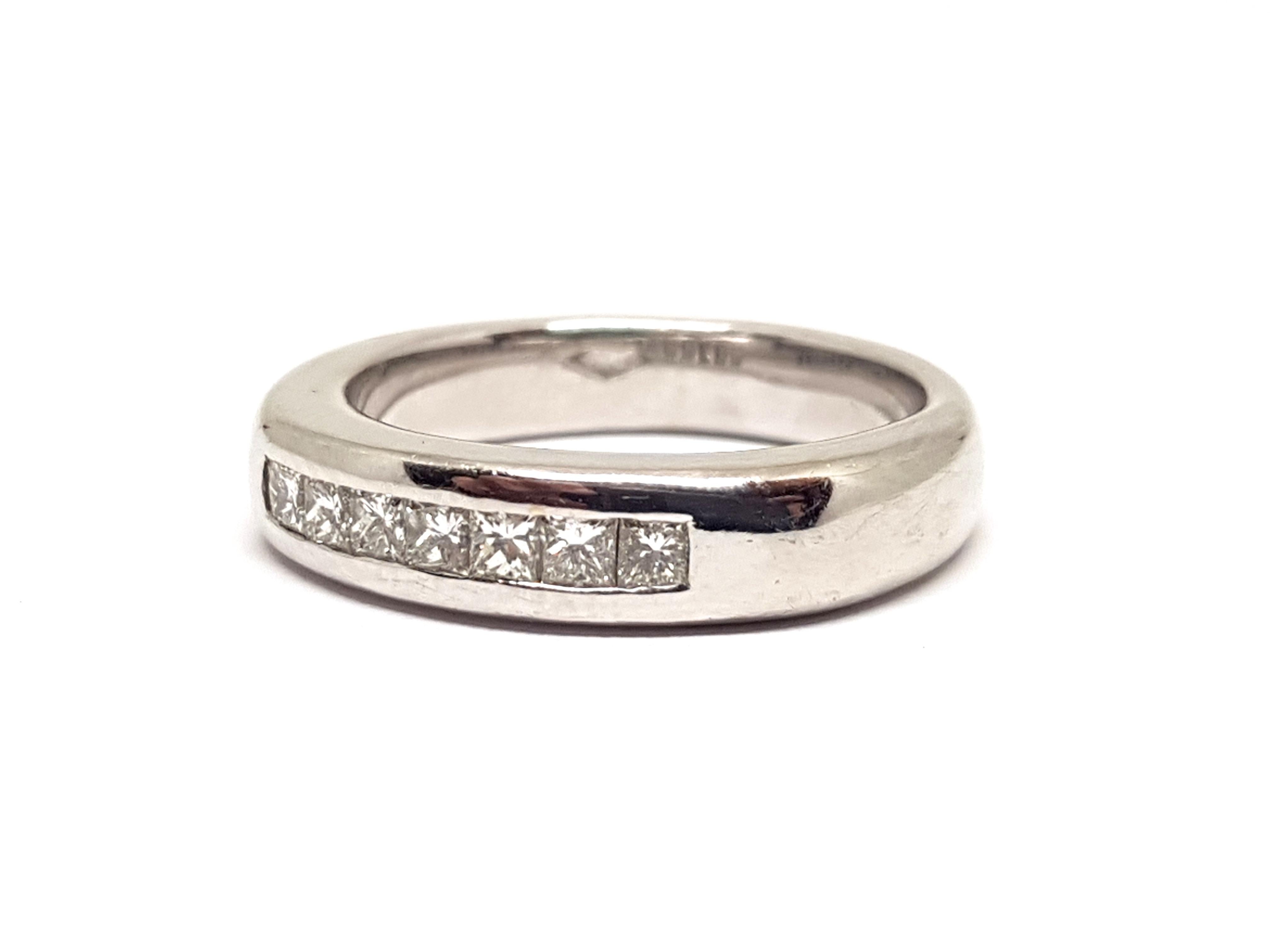 Women's 0.70 Carat White Gold Diamond Memory Eternity Ring For Sale