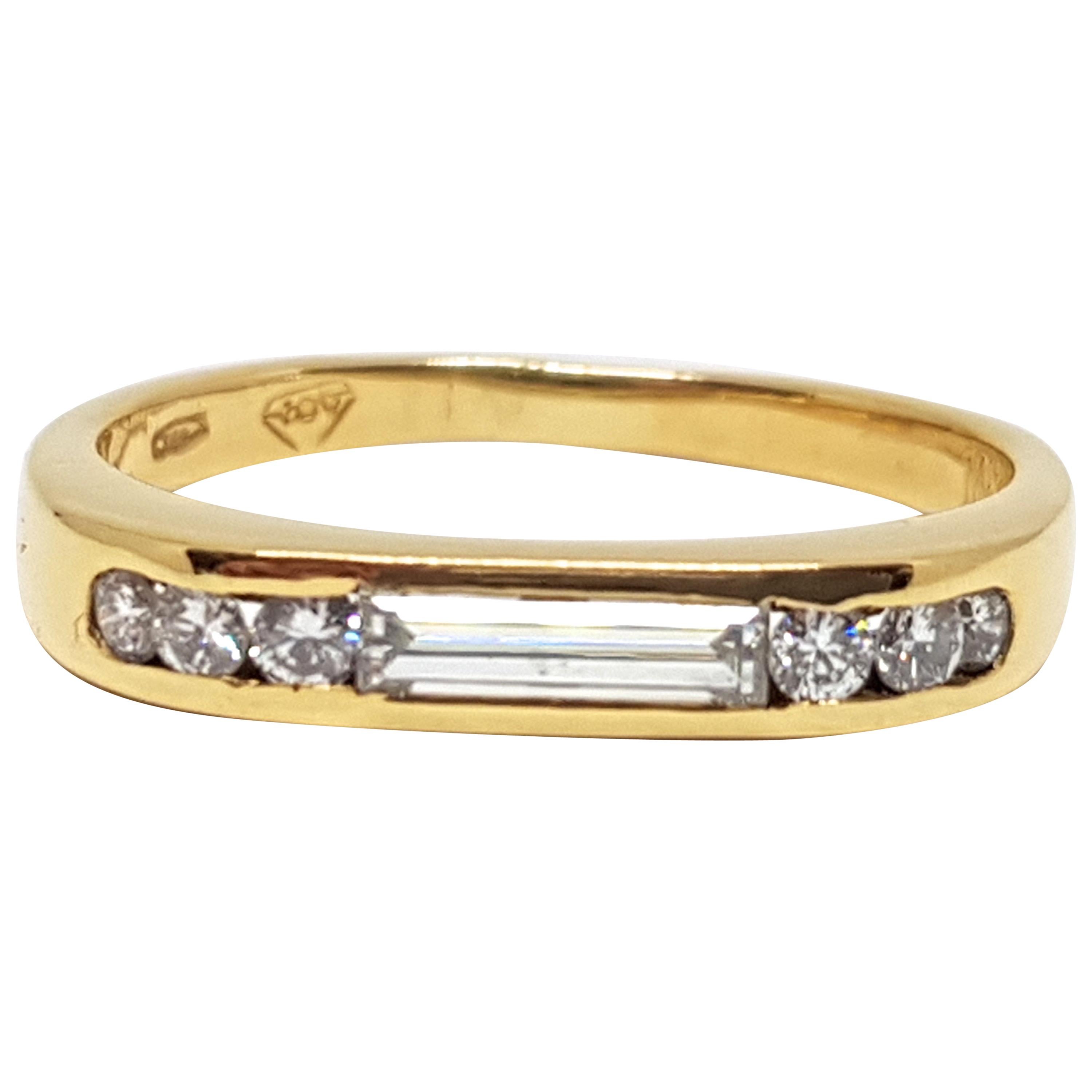 0.70 Carat Yellow Gold Diamond Memory Ring