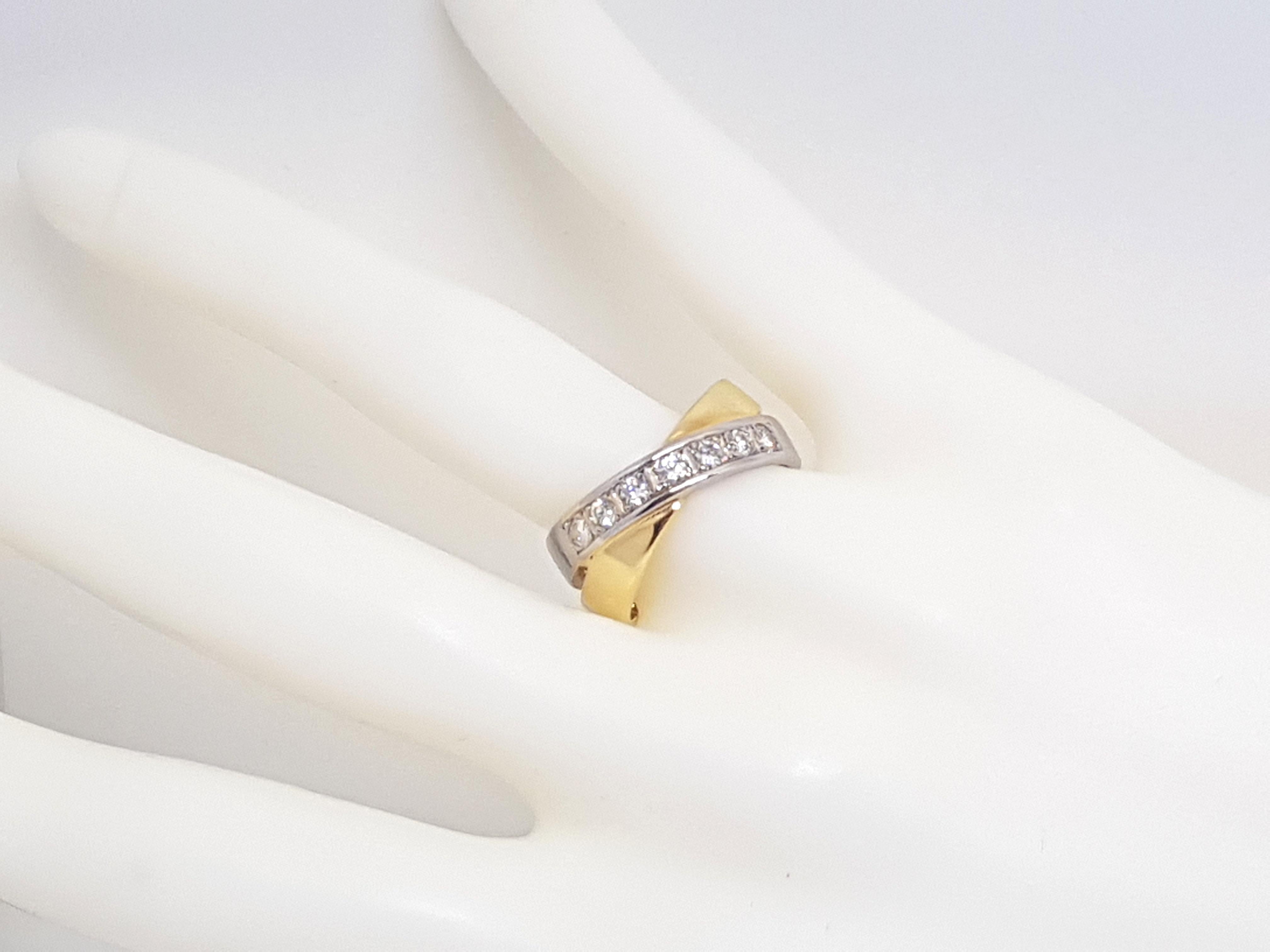 0.70 Carat Yellow White Gold Diamond Ring For Sale 4