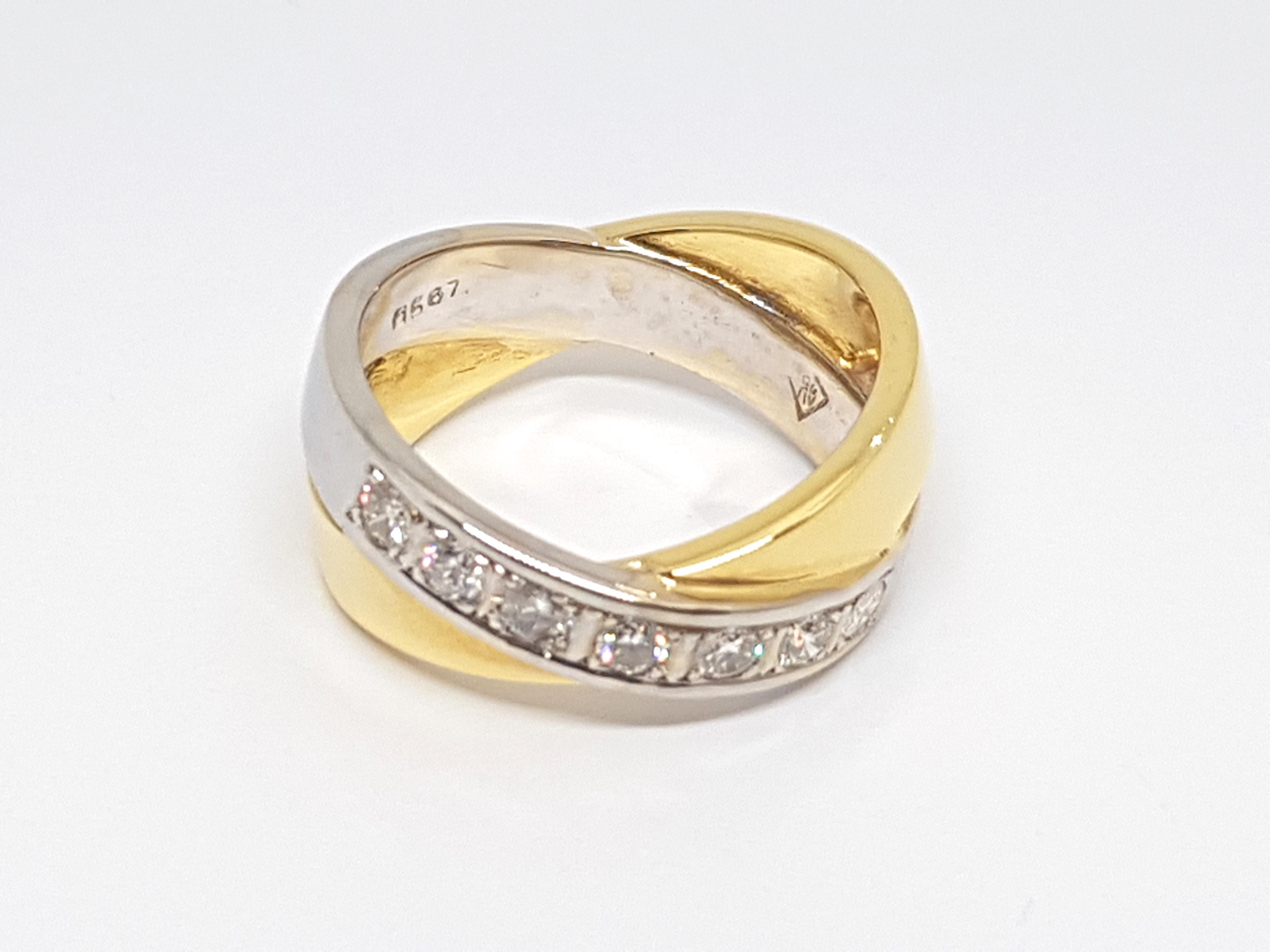 0.70 Carat Yellow White Gold Diamond Ring For Sale 5