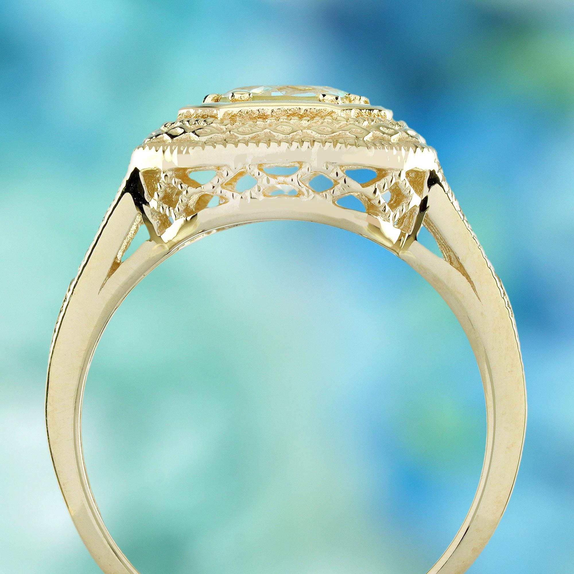 0,70 ct.  Bague filigrane de style vintage en or jaune massif 9 carats Neuf - En vente à Bangkok, TH
