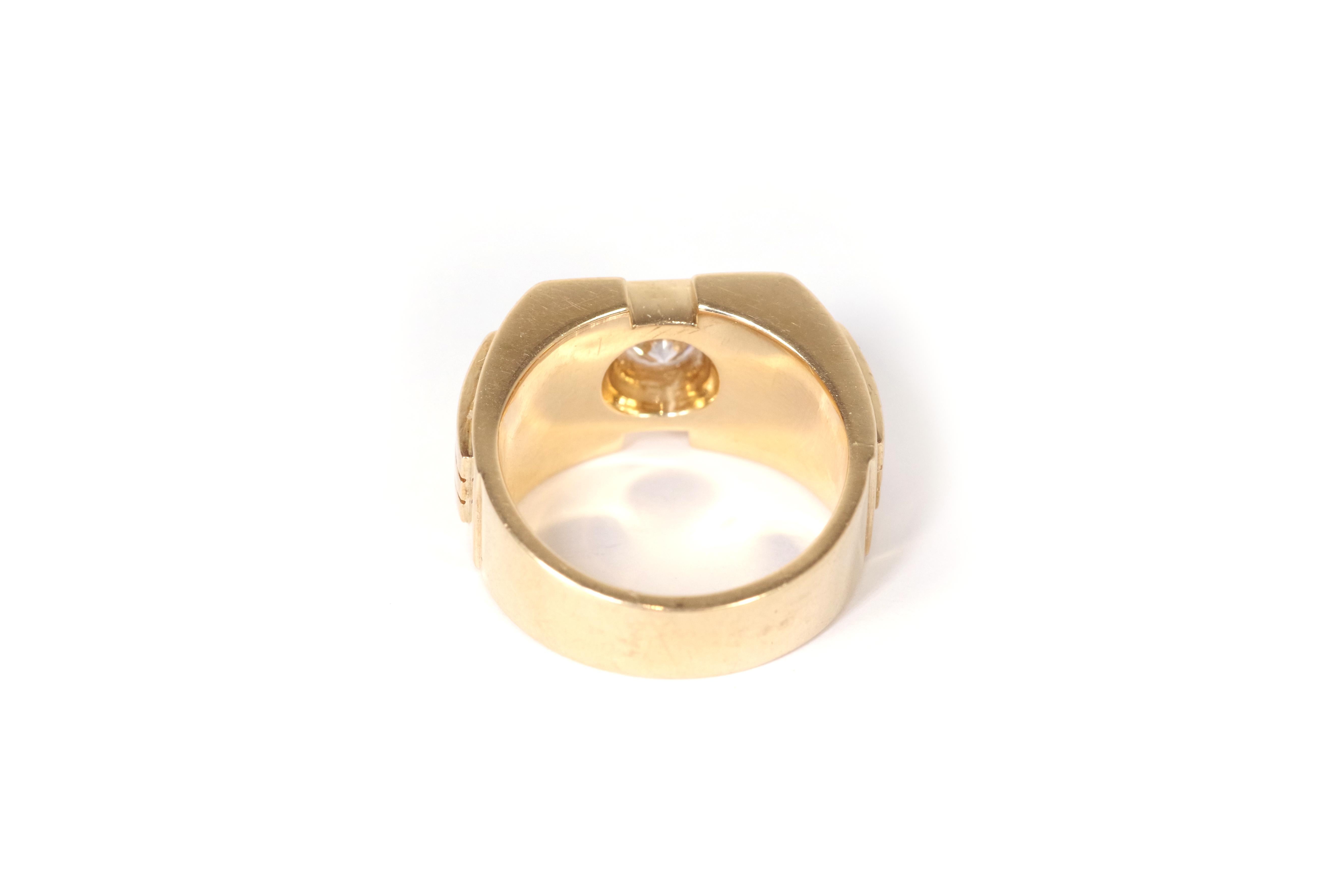 0,70 Karat Diamant-Tankring aus 18 Karat massivem Gold und Platin, Herrenschmuck im Angebot 2