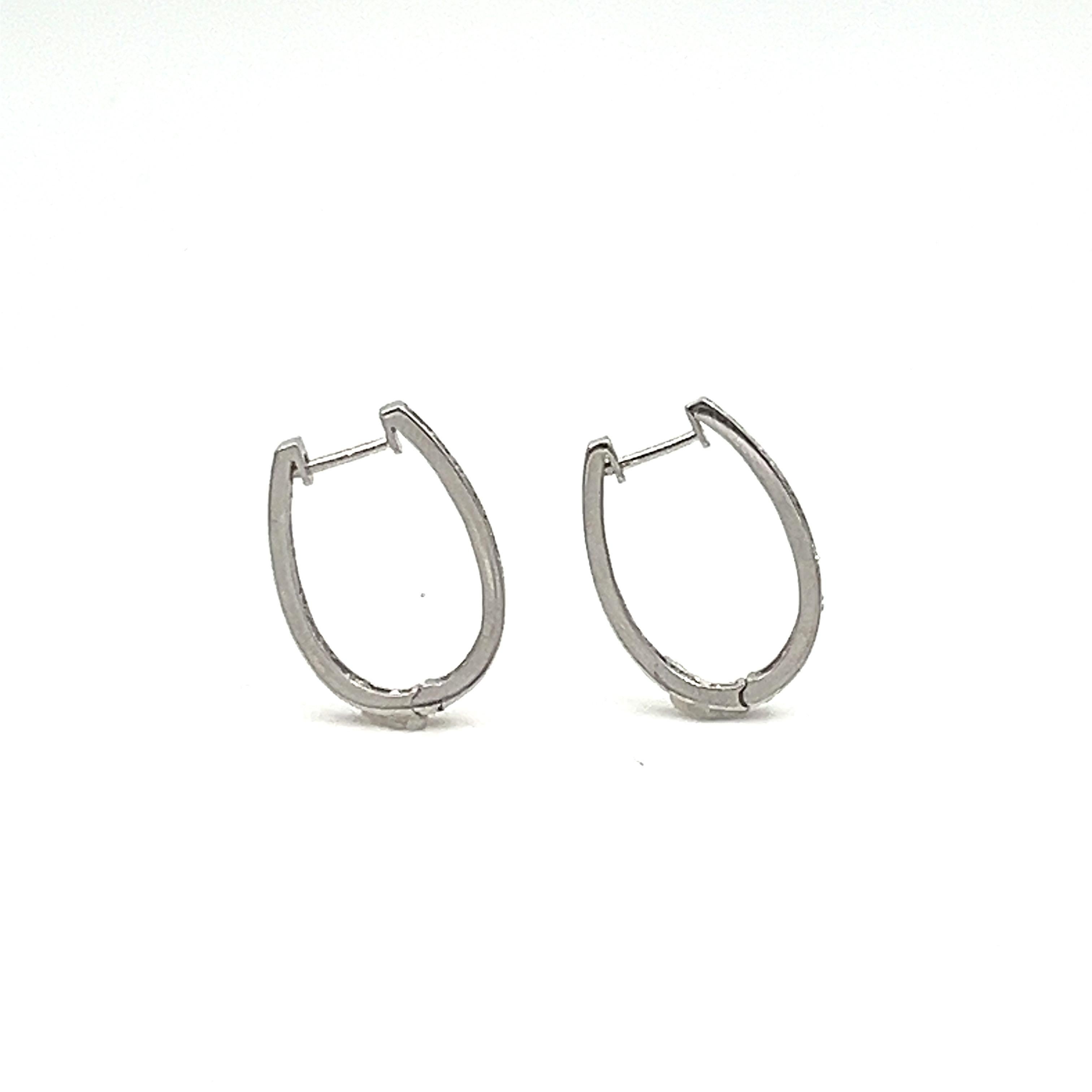 Round Cut 0.70 ct Natural Sapphire & Diamond Hoops For Sale