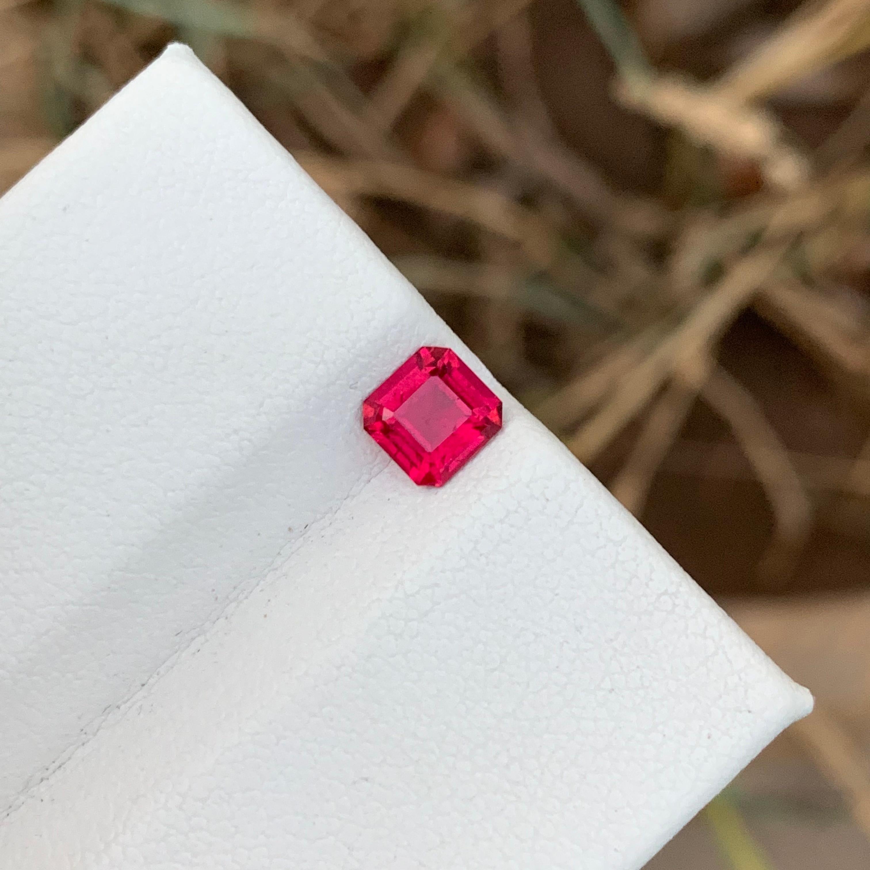 Square Cut 0.70 Cts Natural Pinkish Red Rubellite Tourmaline Ring Gem From Afghanistan  For Sale