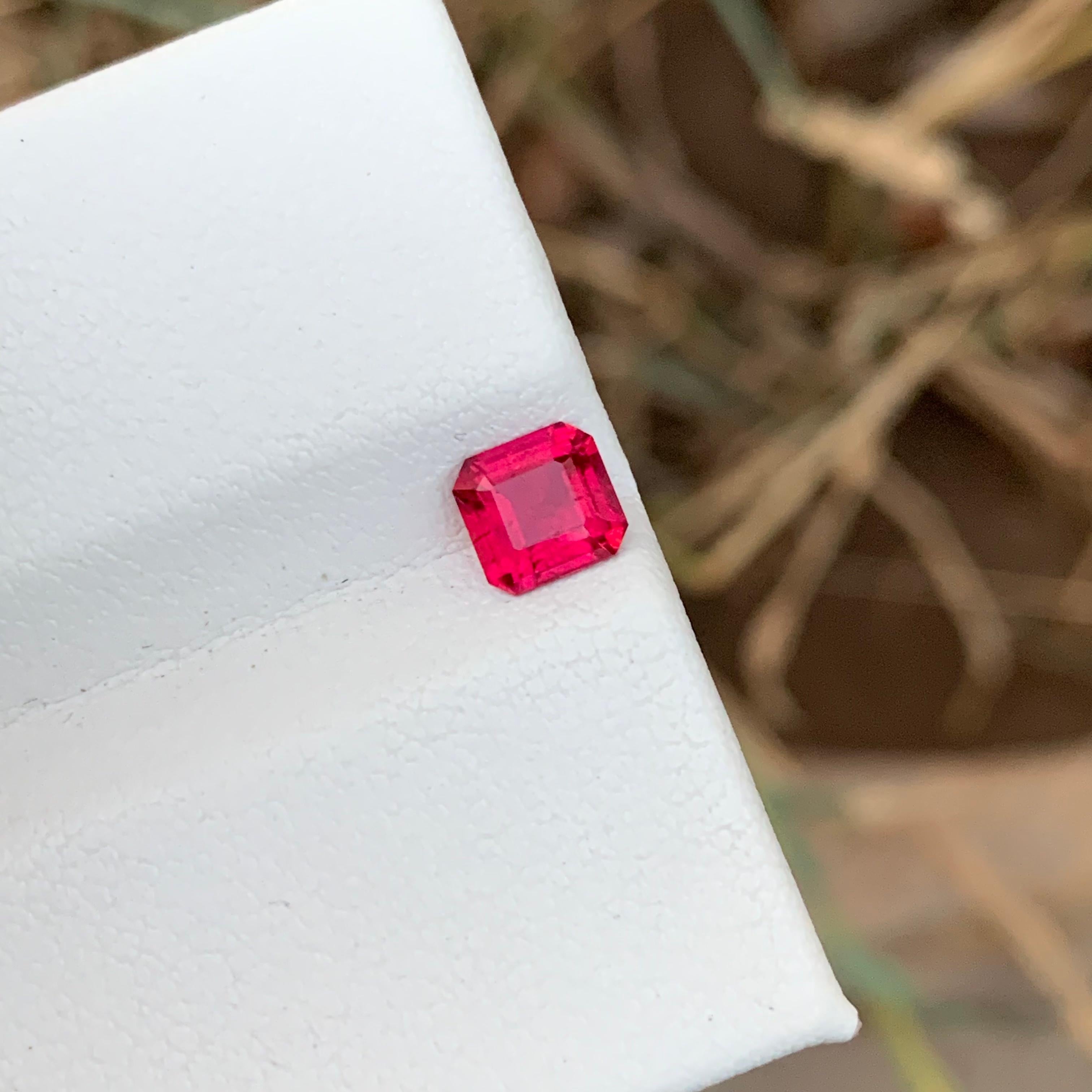 Square Cut 0.70 Cts Natural Pinkish Red Rubellite Tourmaline Ring Gem From Afghanistan For Sale